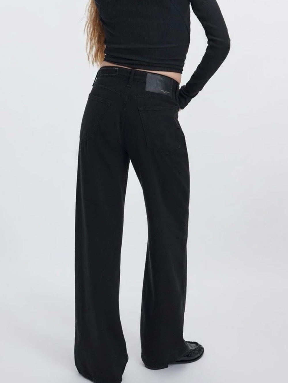 rag & bone Black Wide-Leg Jeans - Picture 3 of 9